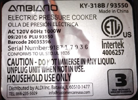 Tempo USA Consumer products — recalled consumer products (photo 2)