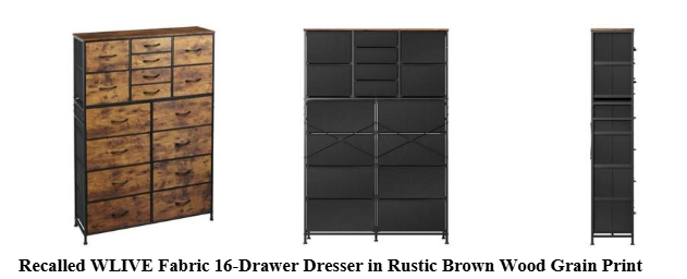 WLIVE Fabric Drawer Dressers Consumer products — recalled consumer products