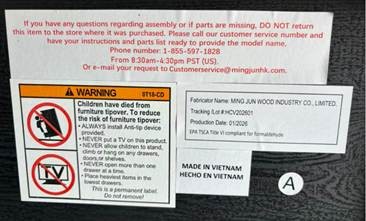 Walmart Consumer products — recalled consumer products (photo 2)