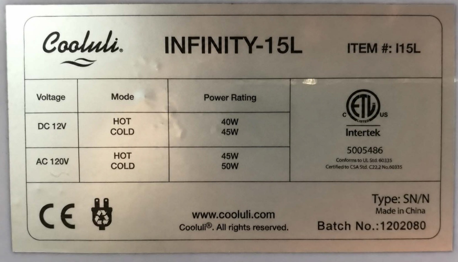 Cooluli Consumer products — recalled consumer products