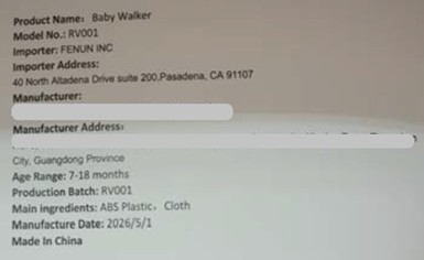 Kmaier Baby Walkers or Jumpers — recalled baby walkers or jumpers (photo 4)