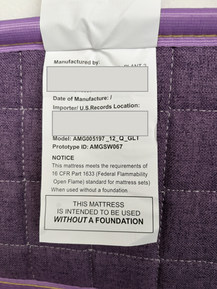 Regfear Mattresses & Covers — recalled mattresses & covers (photo 3)