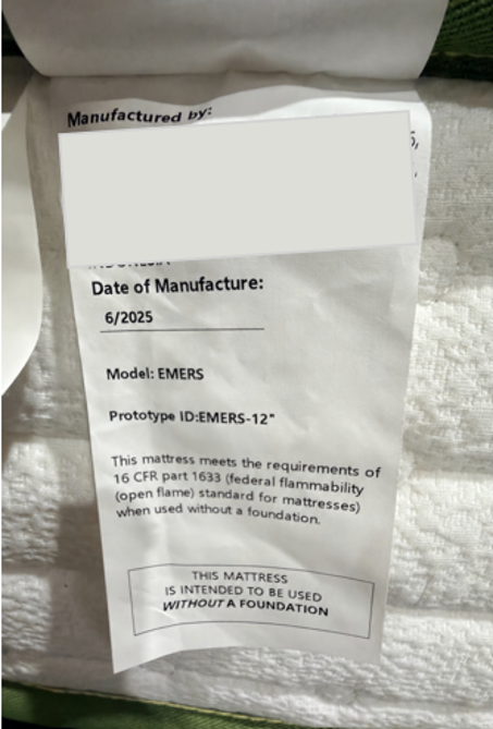 Style Homeware Mattresses, Not Otherwise Specified — recalled mattresses, not otherwise specified (photo 2)