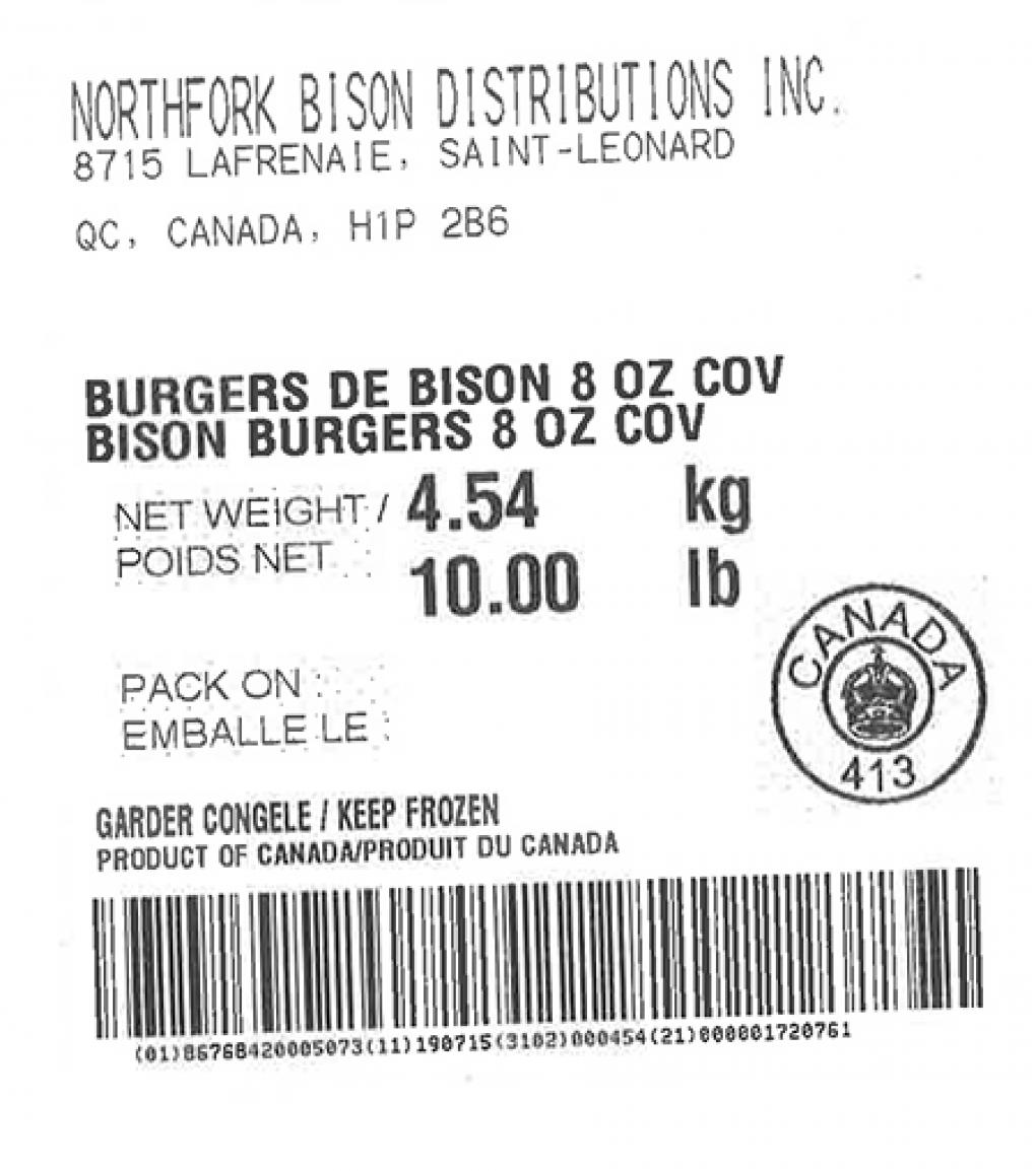 Northfork Bison Distributions Other food products — recalled other food products