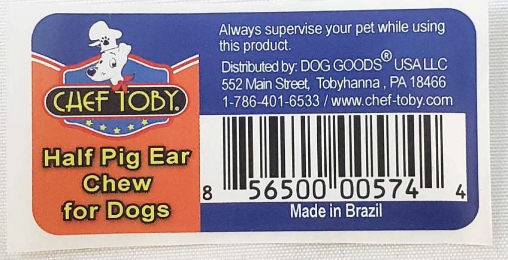 Chef Toby Pet food & treats — recalled pet food & treats
