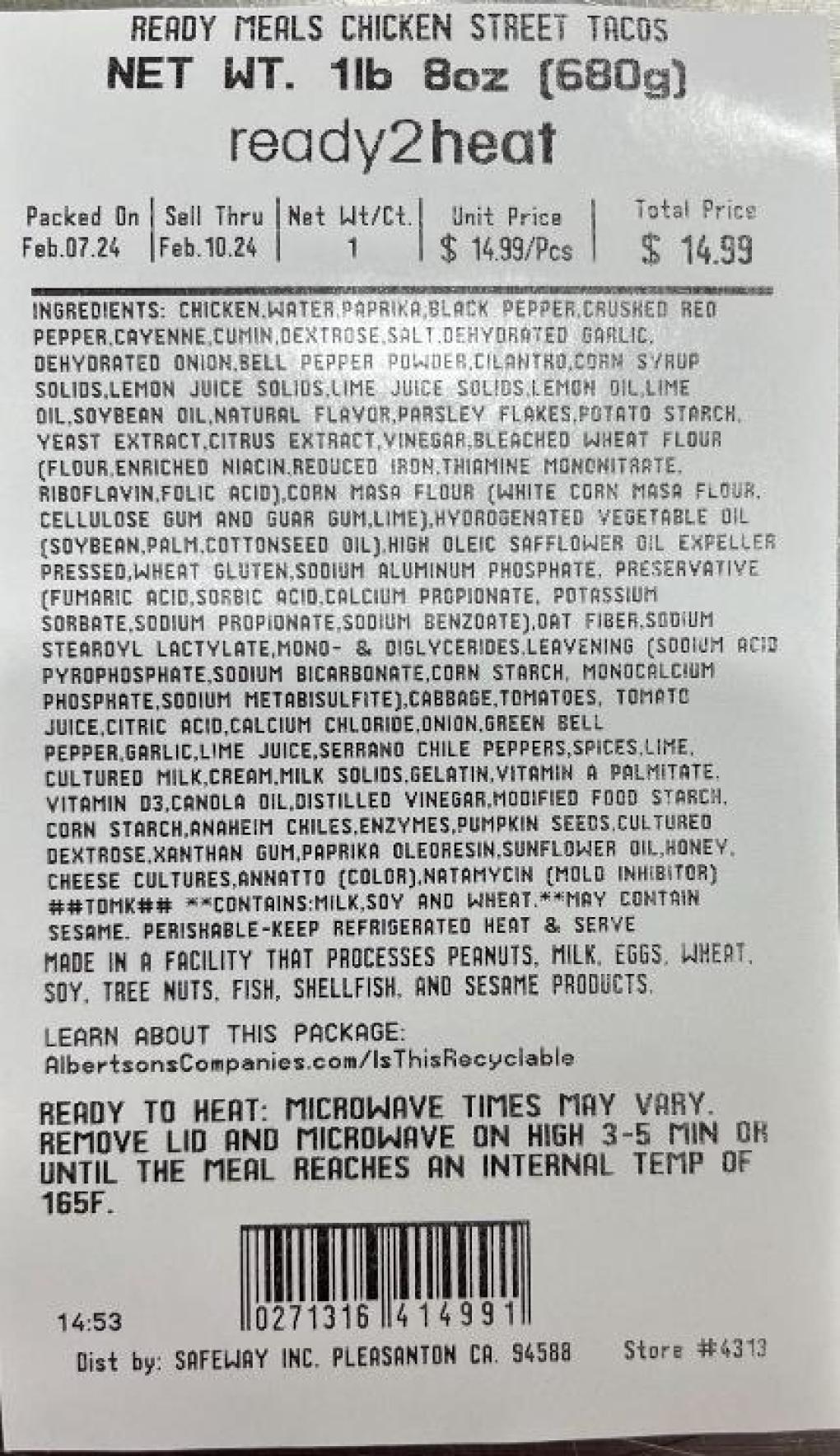 Albertsons, Safeway, Eagle, Carrs-Safeway, Pavilions, Vons, Randalls, Tom Thumb, Shaw's, S Meat & poultry — recalled… (photo 2)