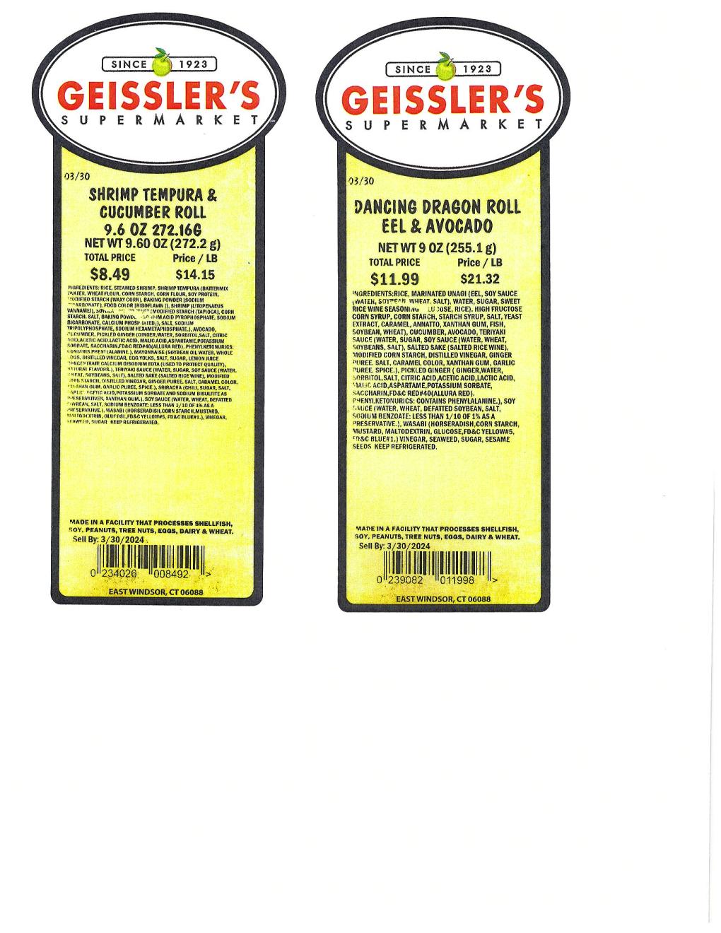 Geissler’s Supermarket Other food products — recalled other food products (photo 4)
