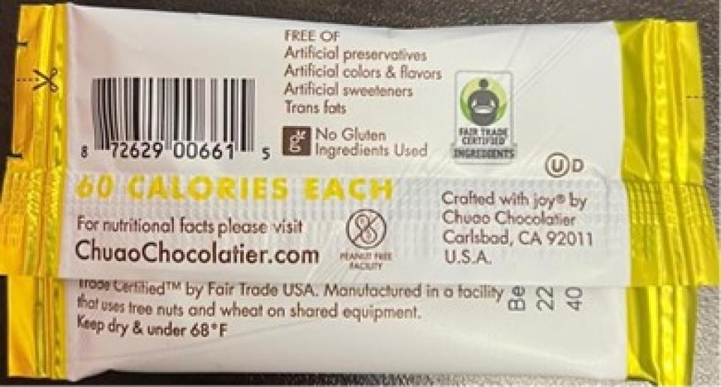 Chuao Chocolatier Candy & chocolate — recalled candy & chocolate (photo 2)