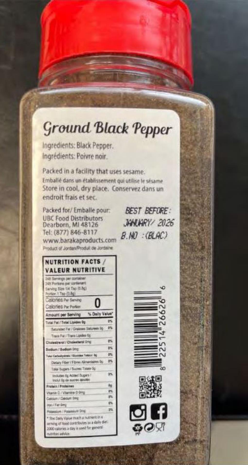 Baraka Other food products — recalled other food products