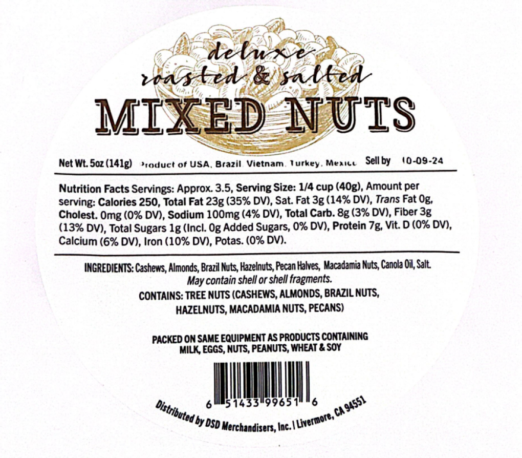 DSD Merchandisers Nuts & seeds — recalled nuts & seeds