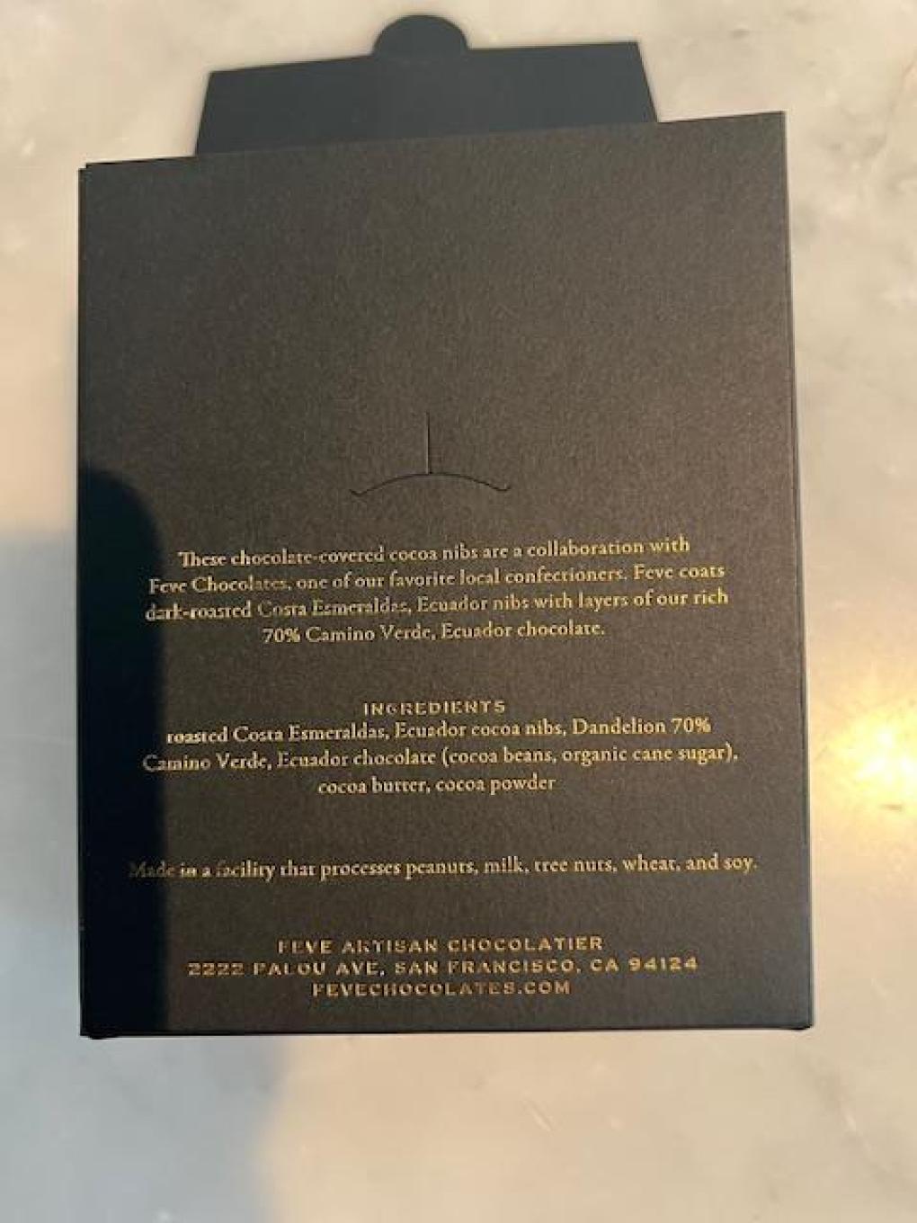 Feve Artisan Chocolatier x Dandelion Chocolate Candy & chocolate — recalled candy & chocolate (photo 2)