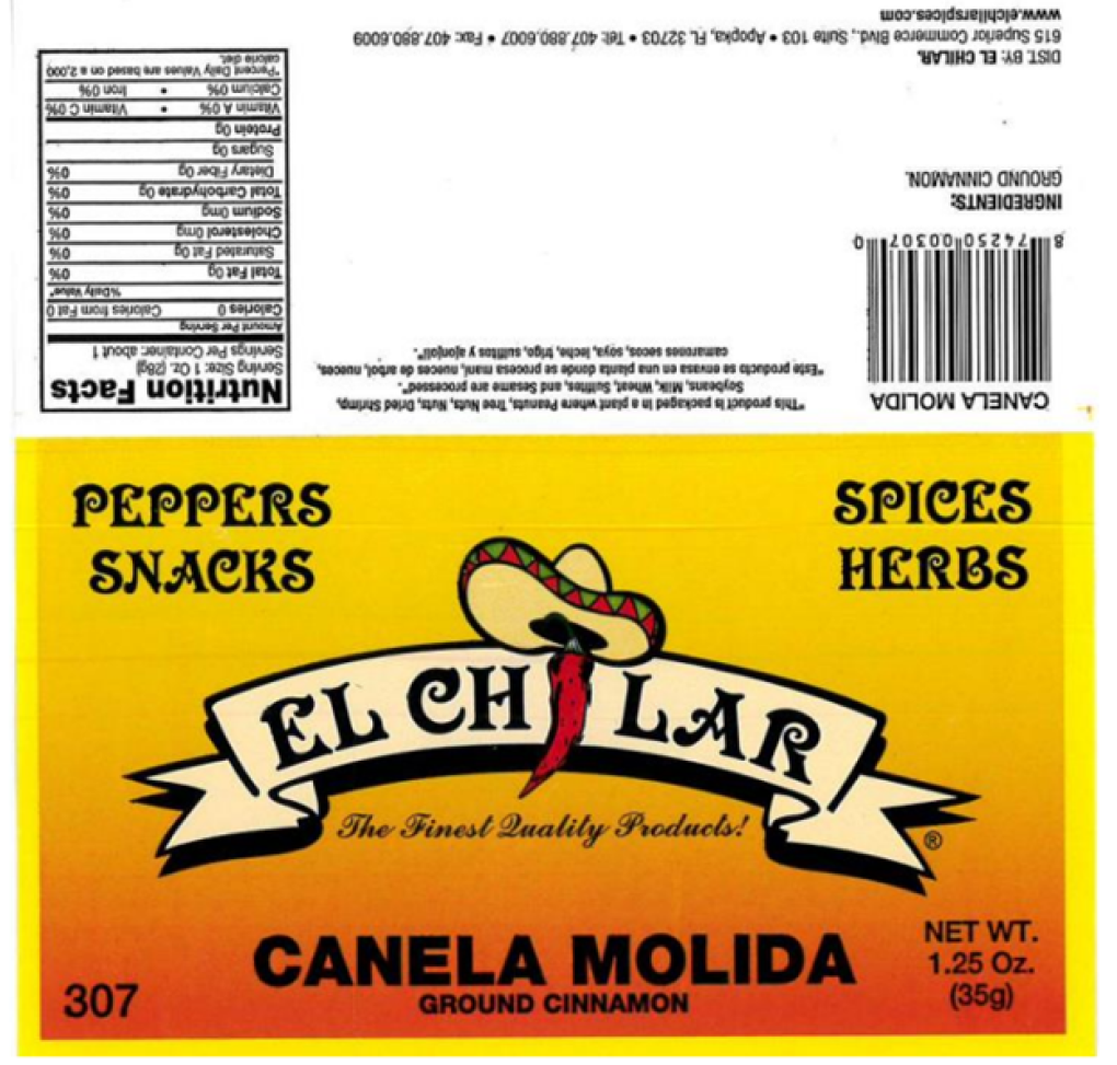 El Chilar Other food products — recalled other food products