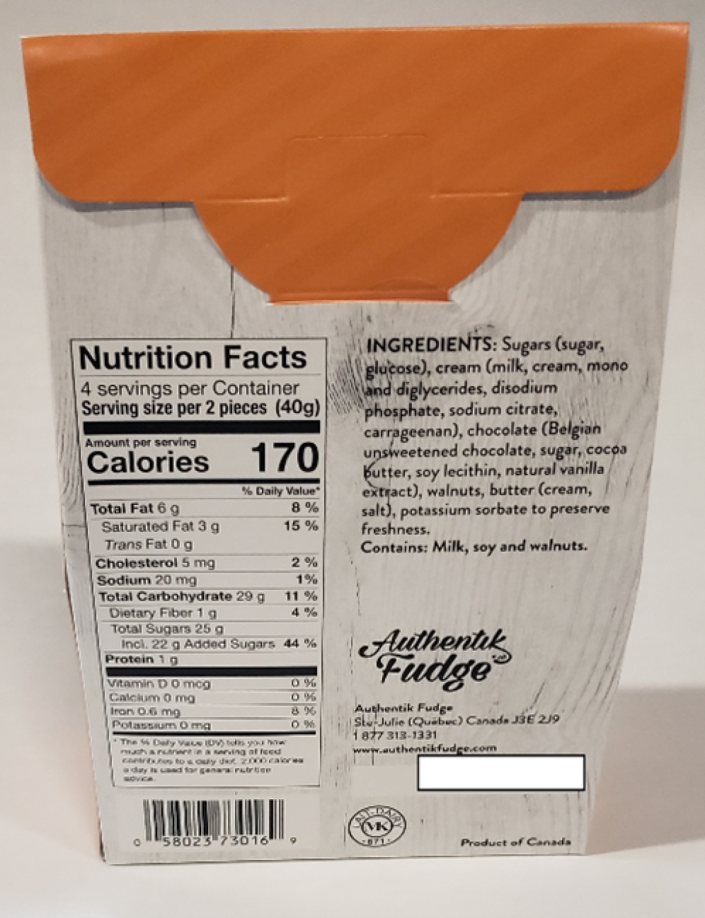 Montreal Fudge Candy & chocolate — recalled candy & chocolate (photo 2)