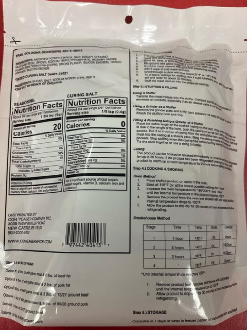 Trail Bologna Meat & poultry — recalled meat & poultry (photo 2)