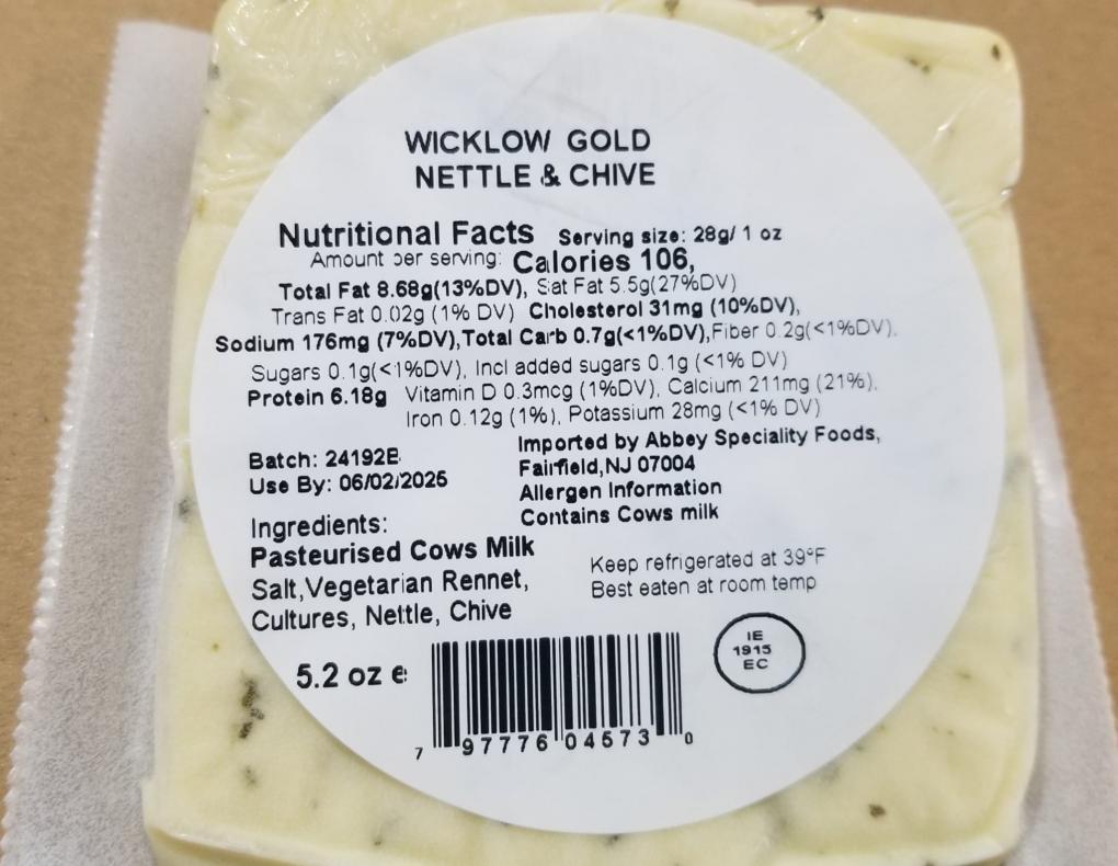 Wicklow Gold Dairy — recalled dairy (photo 2)