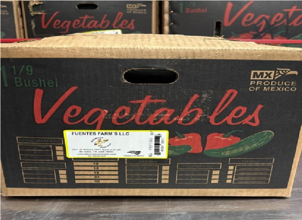 Fuentes Farms Fresh produce — recalled fresh produce