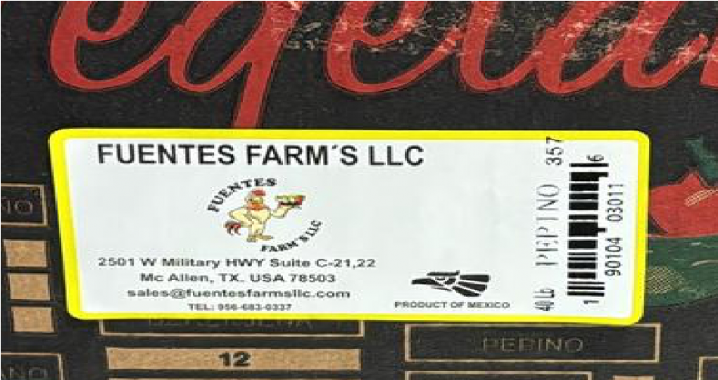 Fuentes Farms Fresh produce — recalled fresh produce (photo 2)