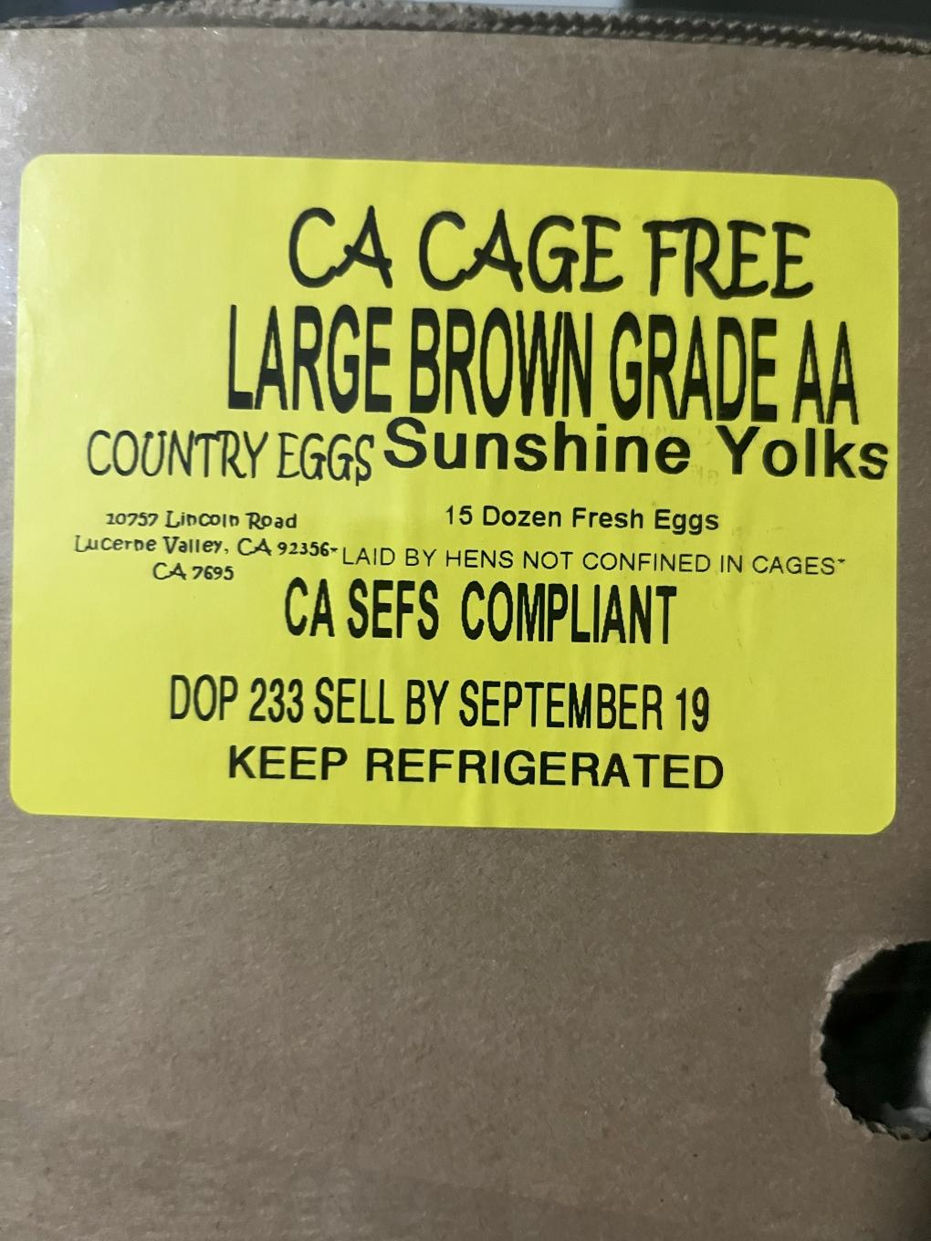 Country Eggs, NIJIYA, GOLDEN YOLK Eggs — recalled eggs