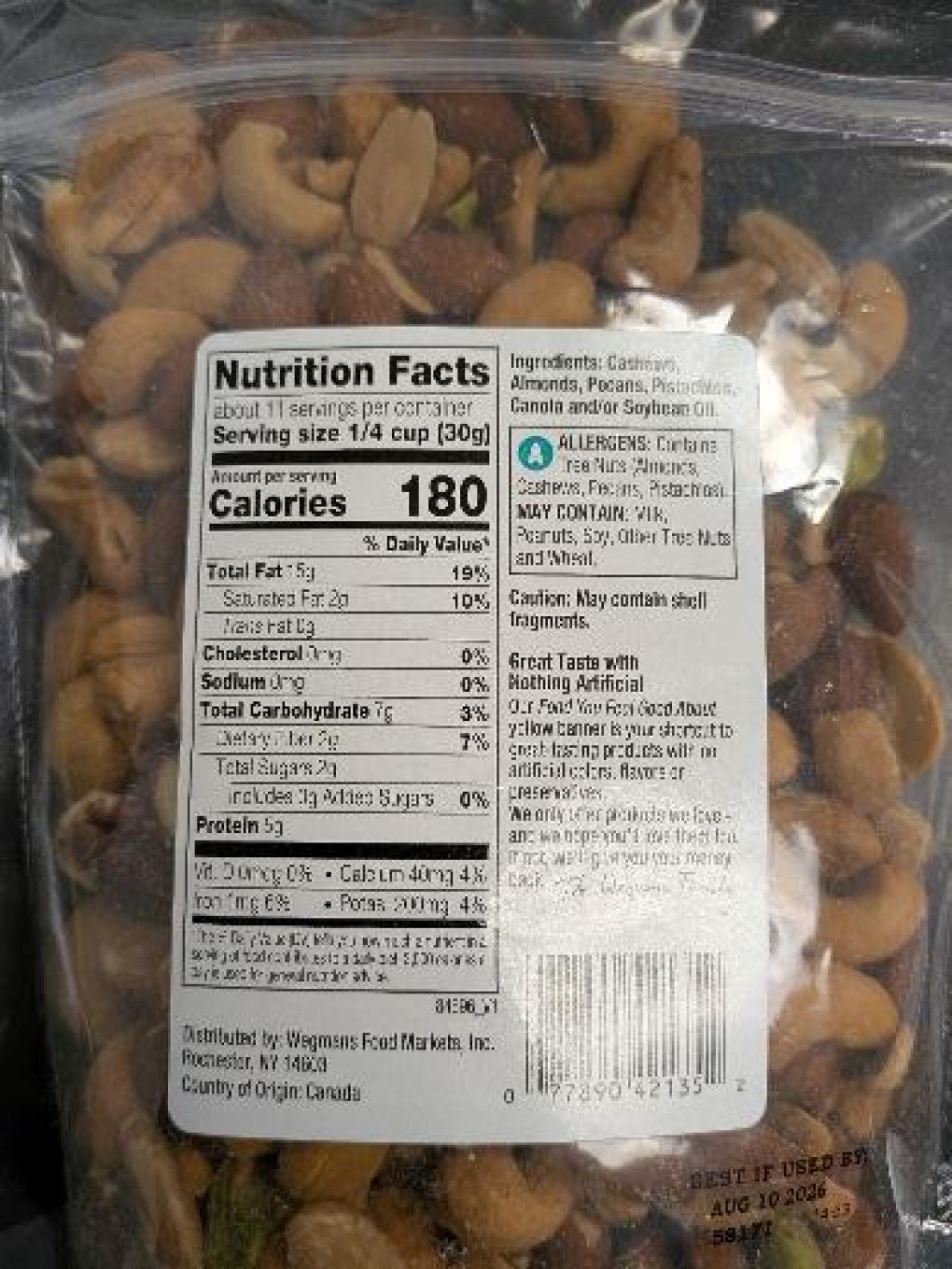 Wegmans Nuts & seeds — recalled nuts & seeds (photo 4)