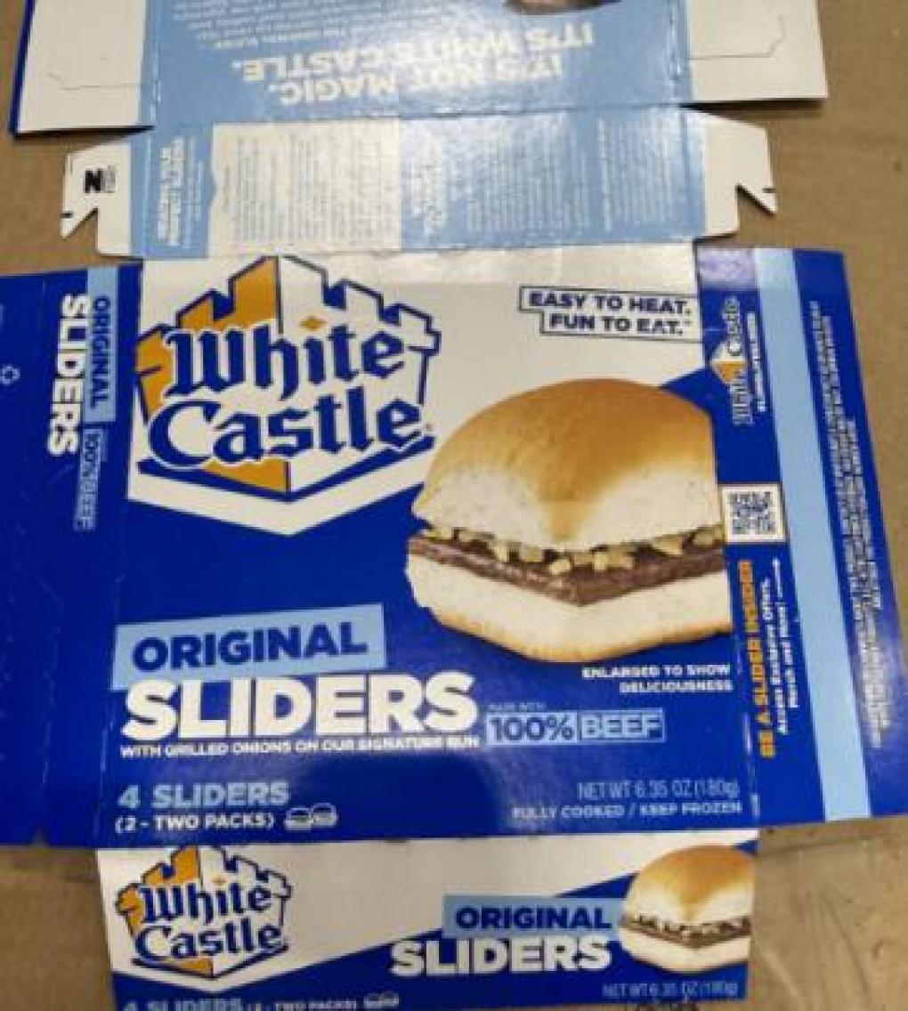 White Castle Frozen foods — recalled frozen foods