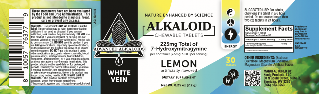 Advanced Alkaloids Dietary supplements — recalled dietary supplements