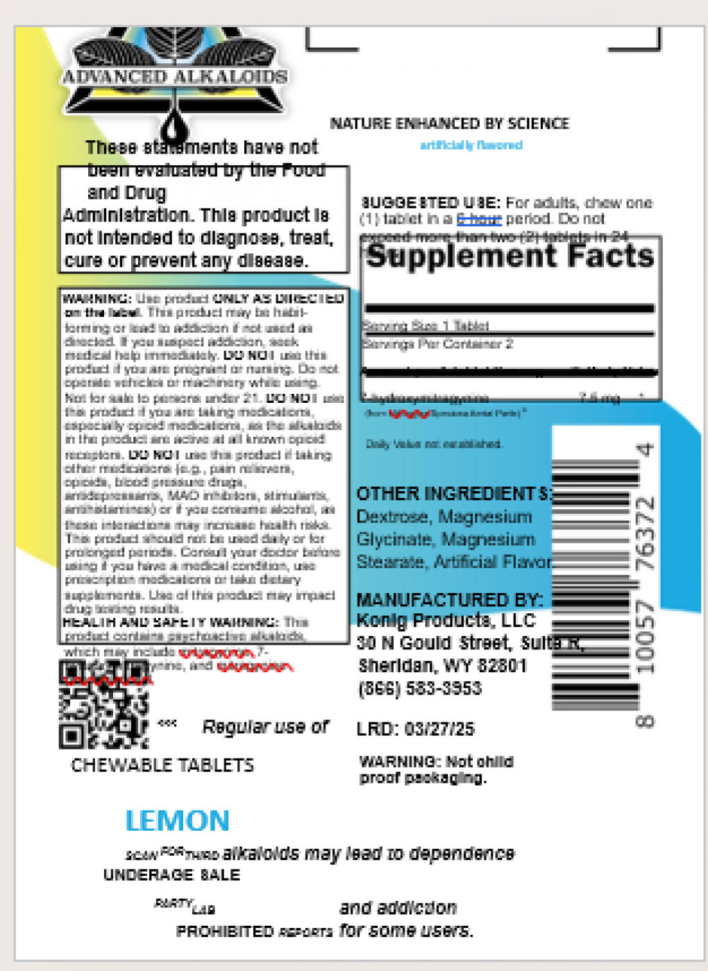 Advanced Alkaloids Dietary supplements — recalled dietary supplements (photo 2)