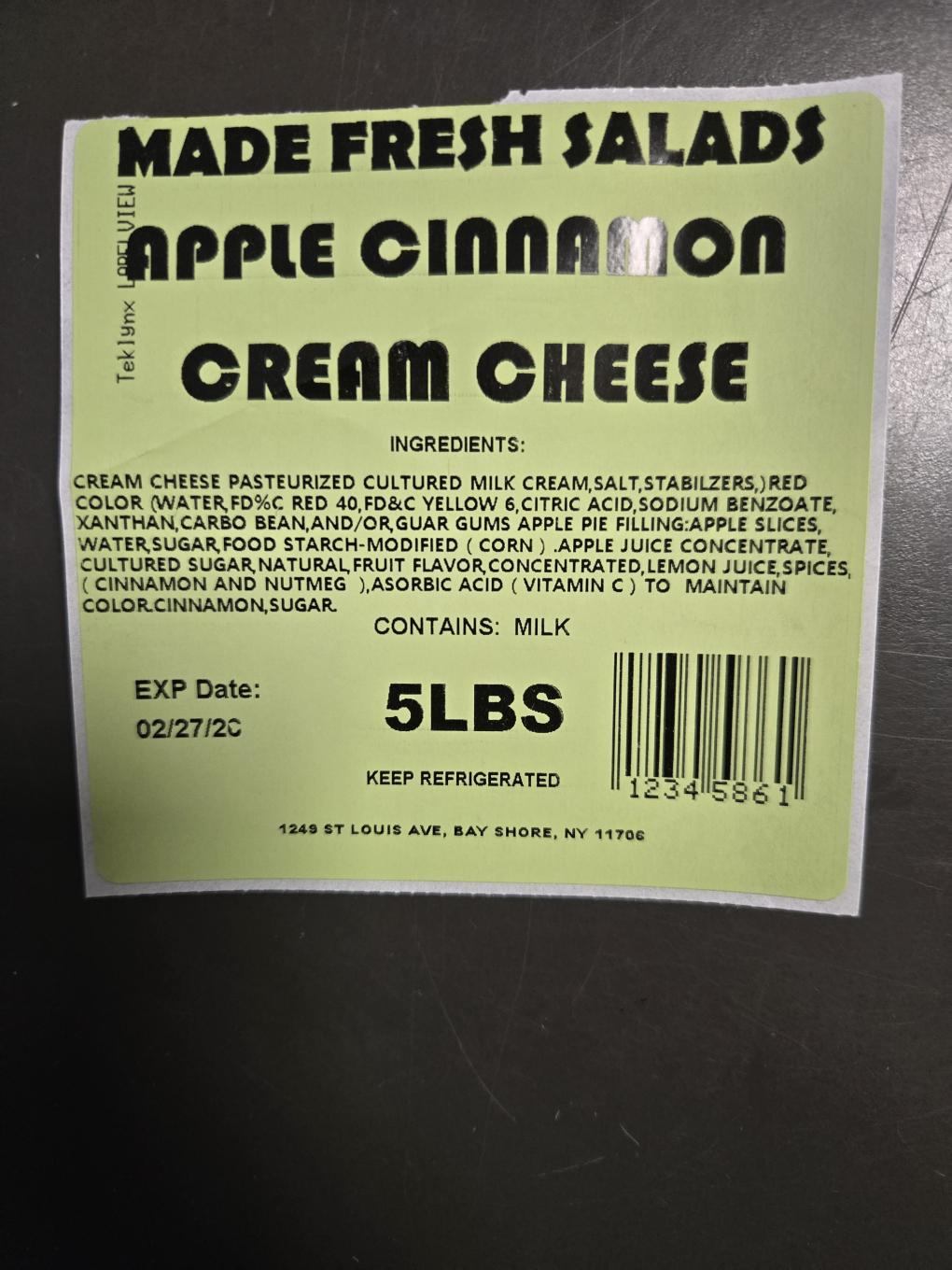 Made Fresh Salad Dairy — recalled dairy