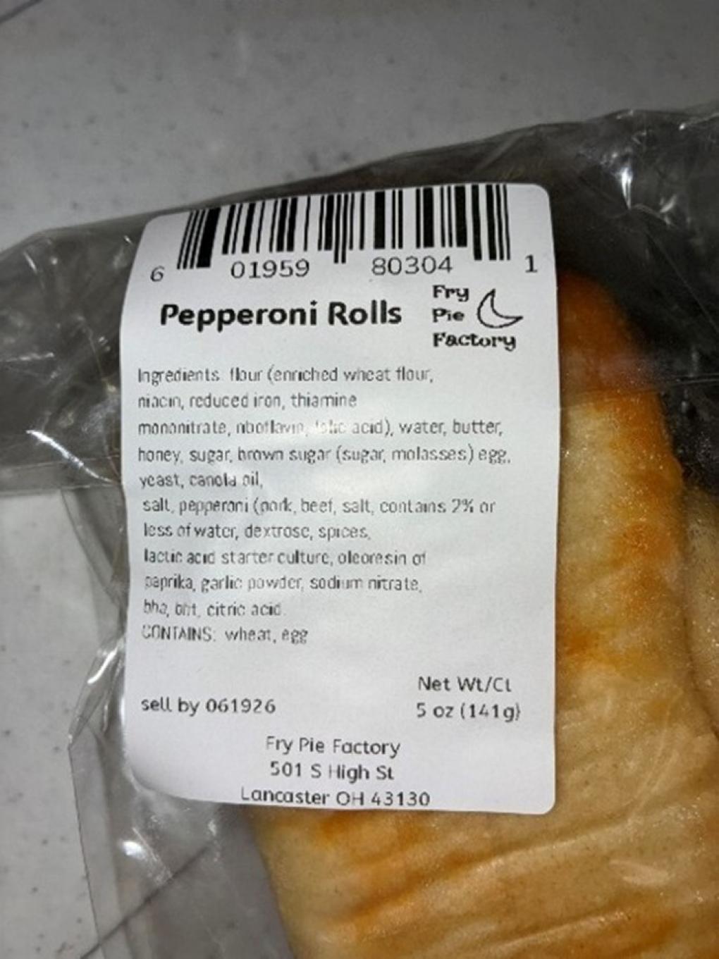 Fry Pie Factory Other food products — recalled other food products