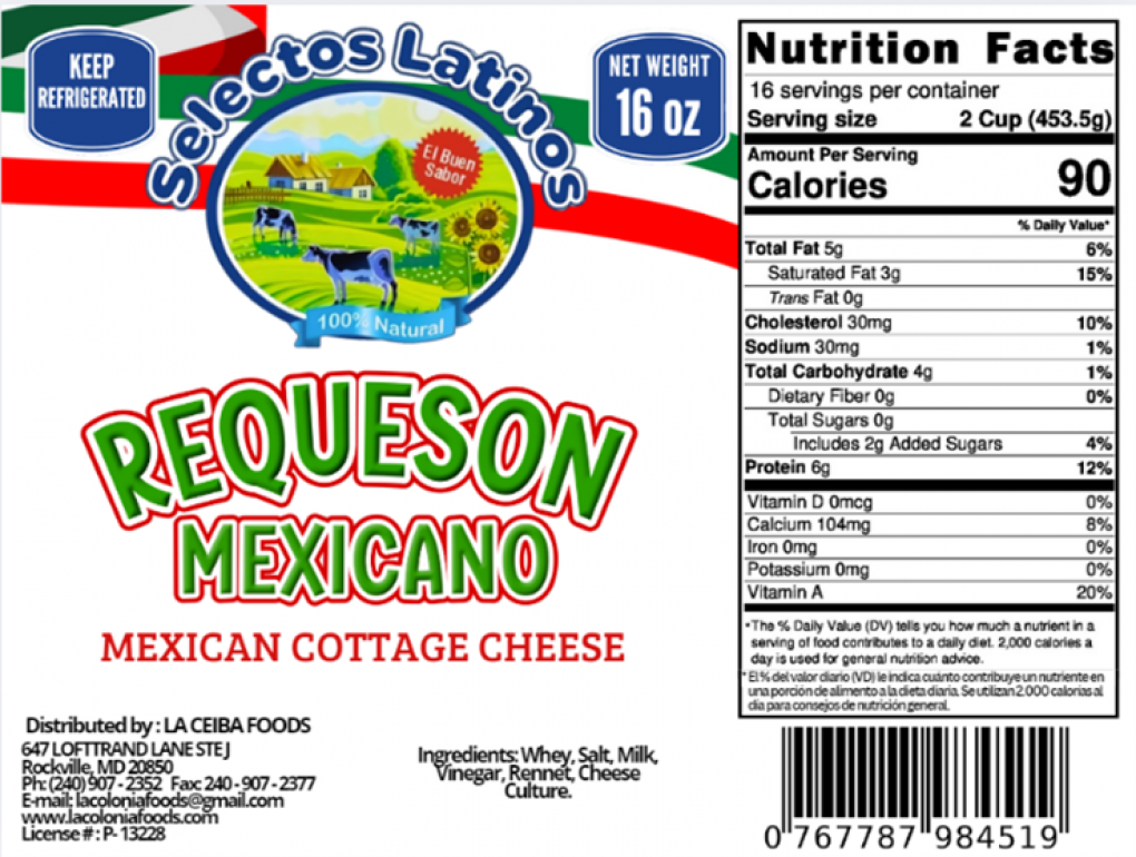 La Colonia, Selectos Latinos, Clover Hill Dairy — recalled dairy (photo 3)