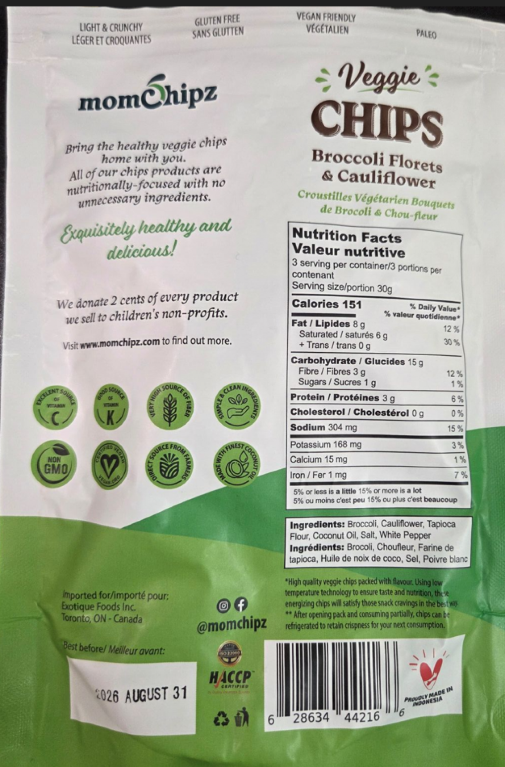Momchipz Snacks — recalled snacks