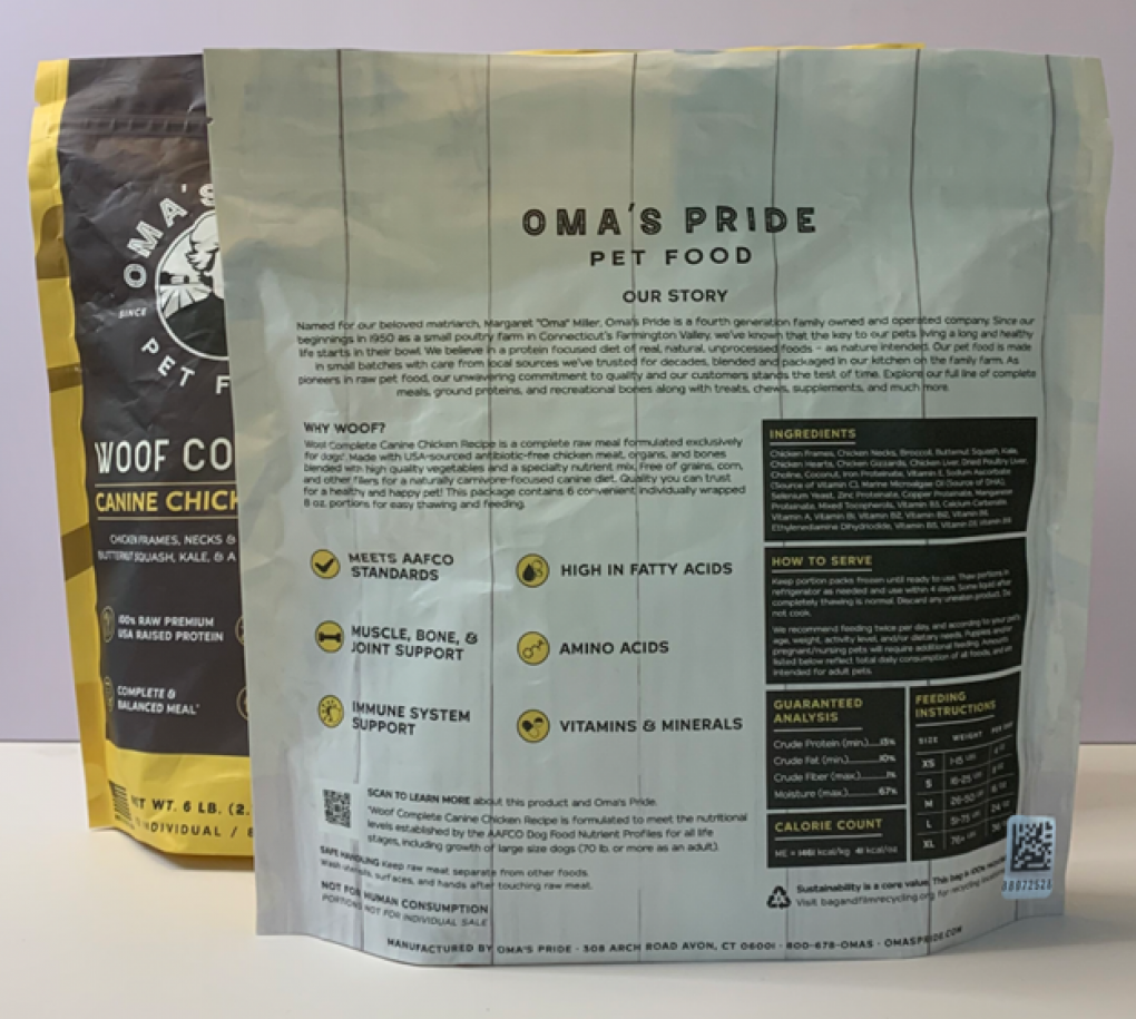 Oma’s Pride Pet food & treats — recalled pet food & treats (photo 2)